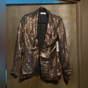 Black and Gold Sequin Blazer